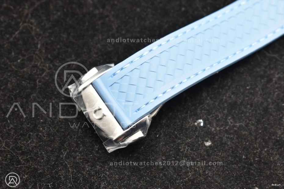 Blue 43mm Clone Dial Best Blue Aqua Rubber 1:1 Edition Super Summer A8938 Strap Terra on GMT VSF Worldtimer 1225